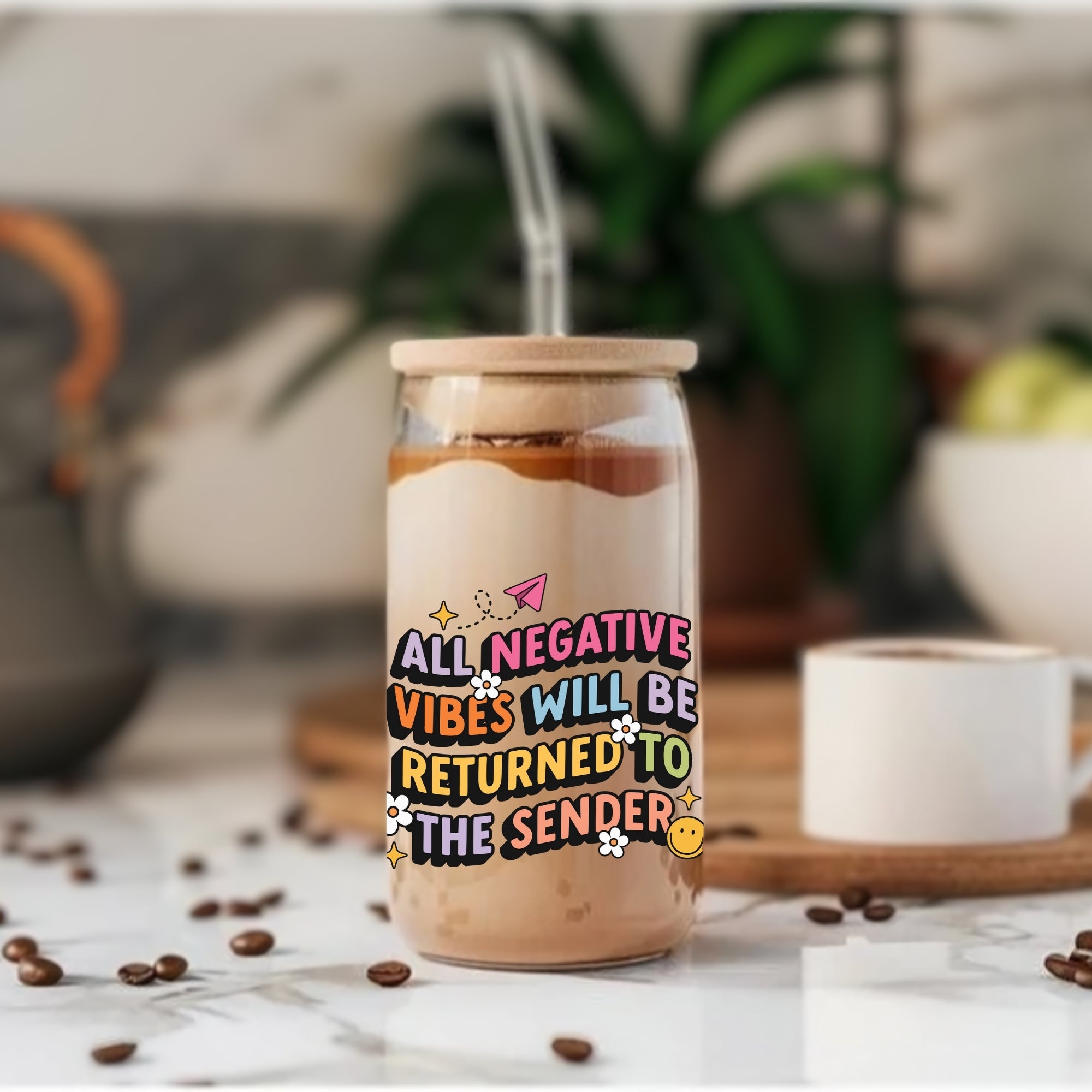 All Negative Vibes - Glass Tumbler