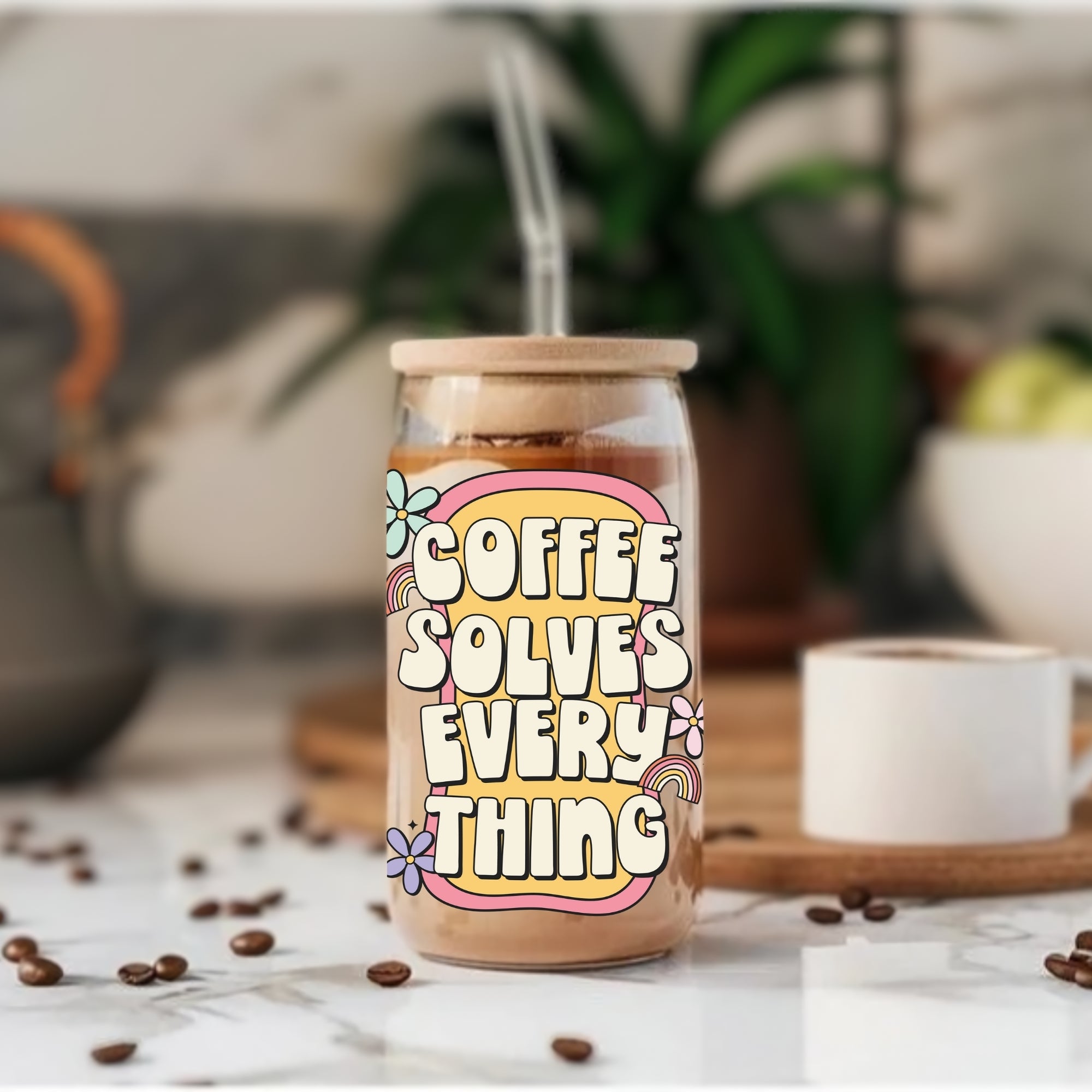 Coffee Solves Everything - Glass Tumbler