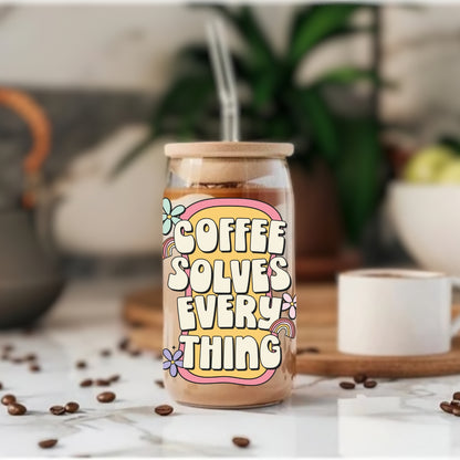 Coffee Solves Everything - Glass Tumbler