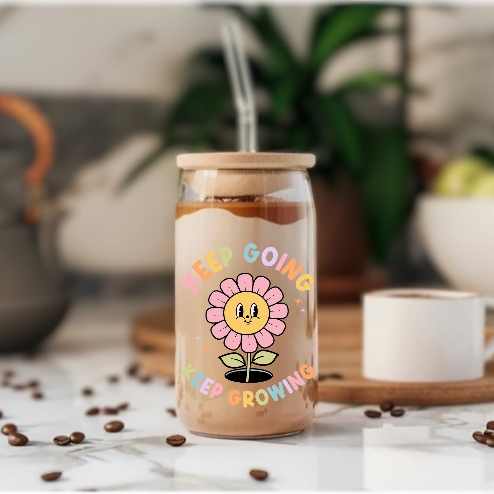 Keep Going Keep Growing - Glass Tumbler