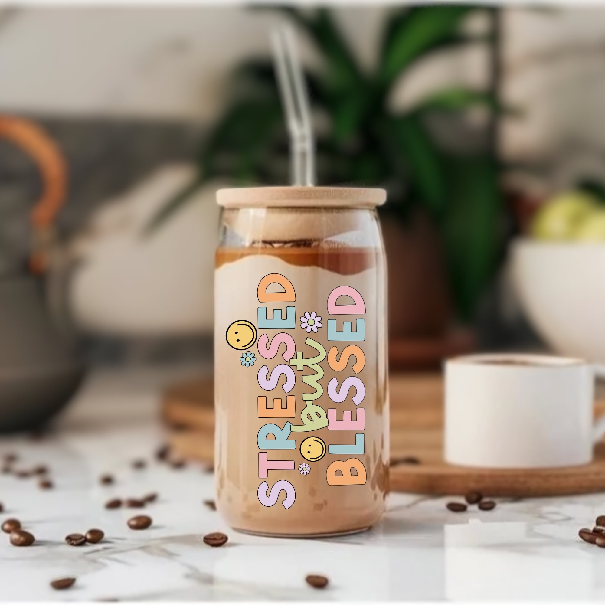 Stressed But Blessed - Glass Tumbler