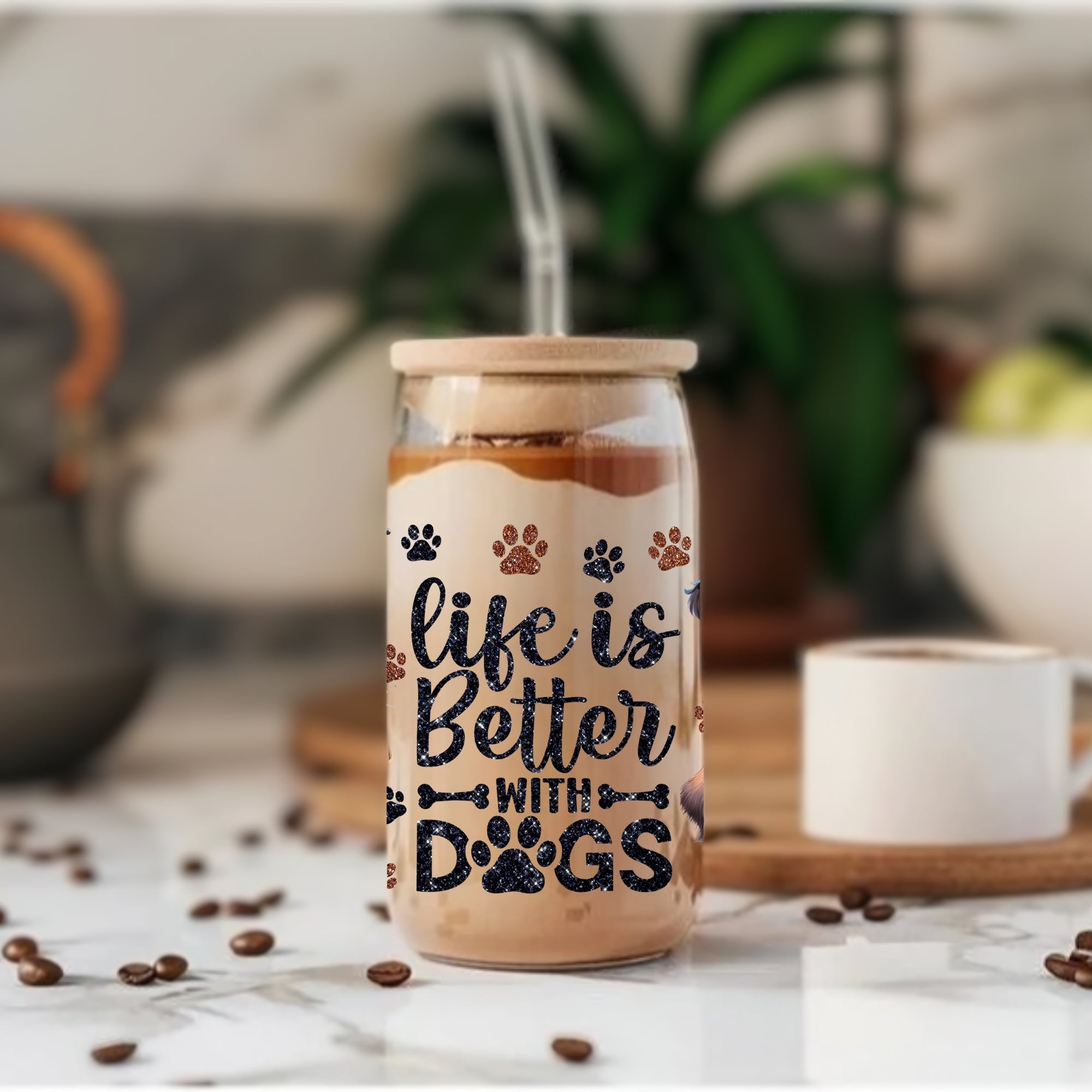 Life Is Better With Dogs - Glass Tumbler