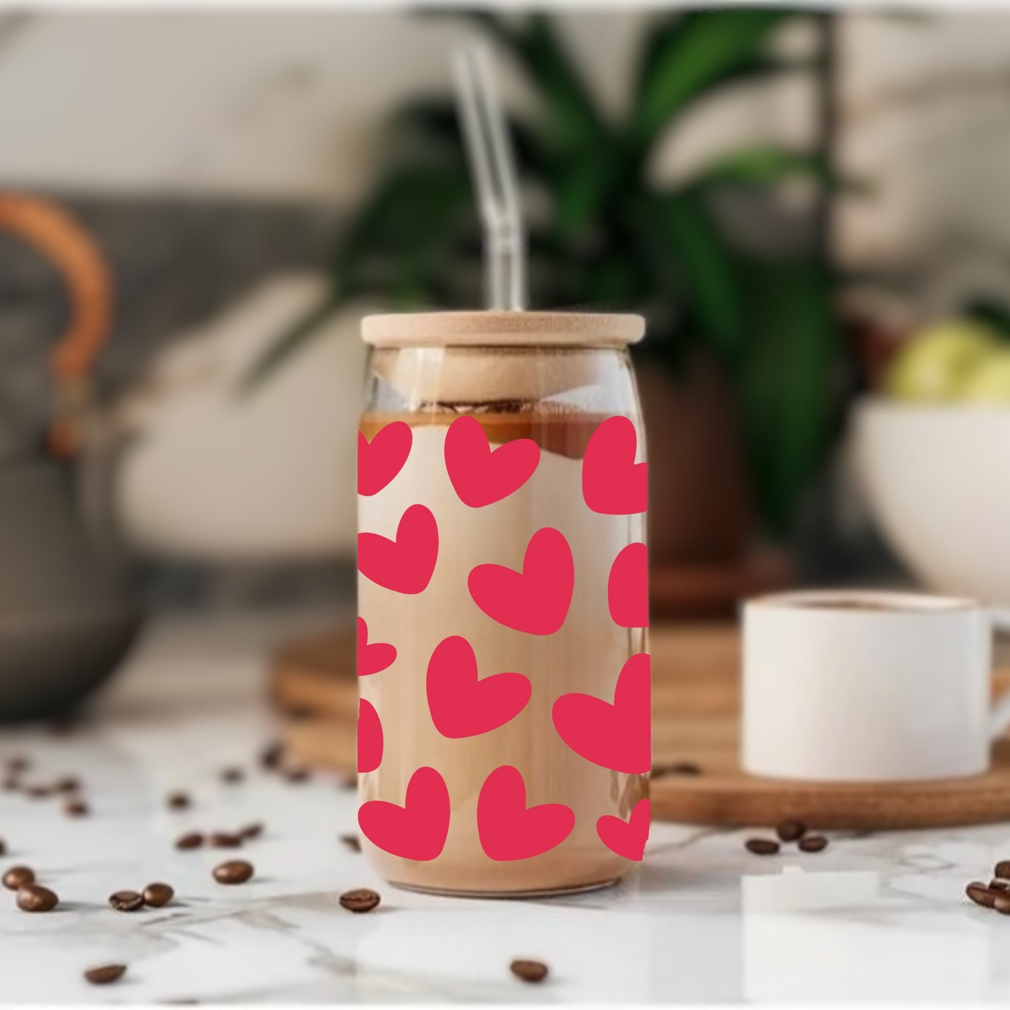 Love Hearts - Glass Tumbler