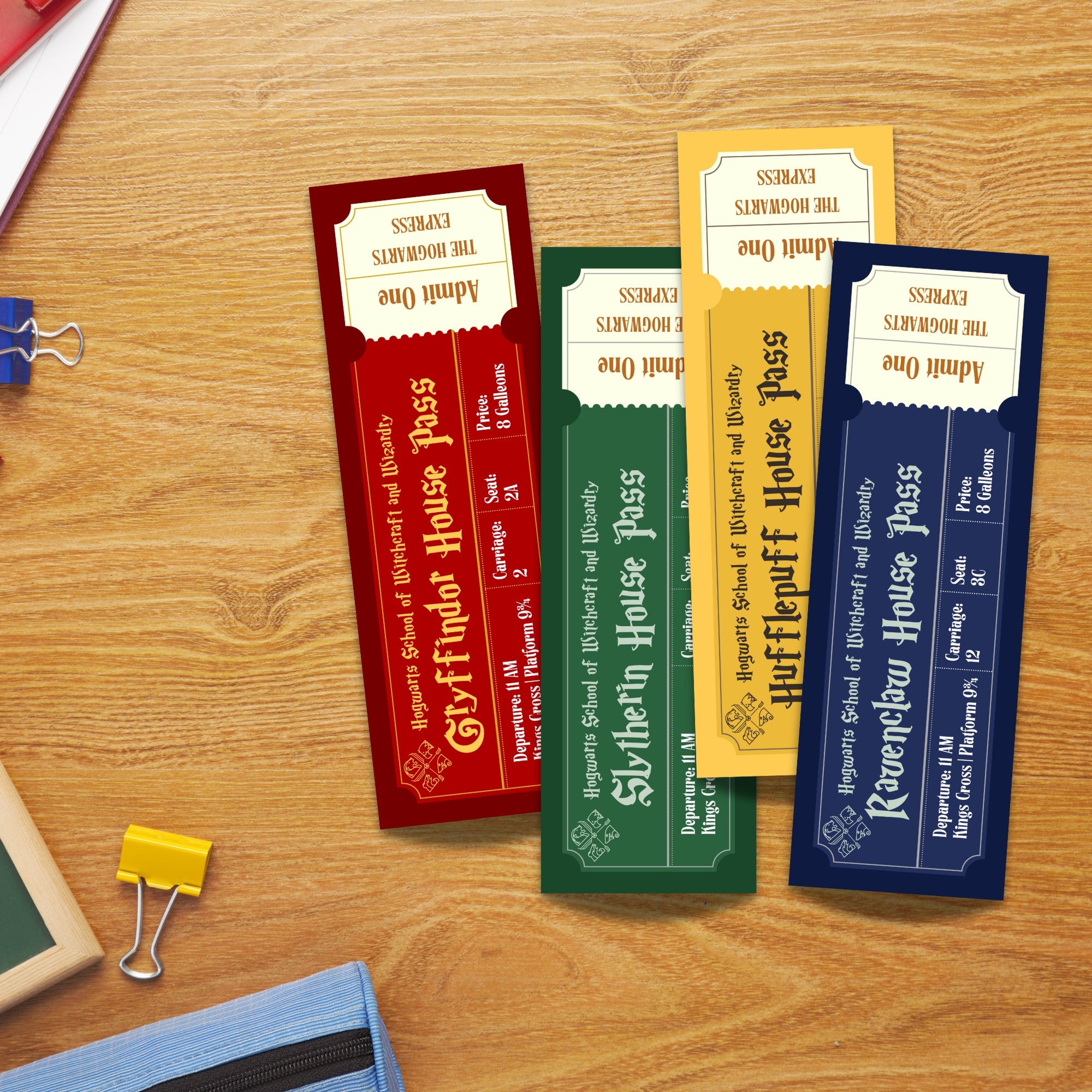 Hogwarts Houses Laminated Bookmark