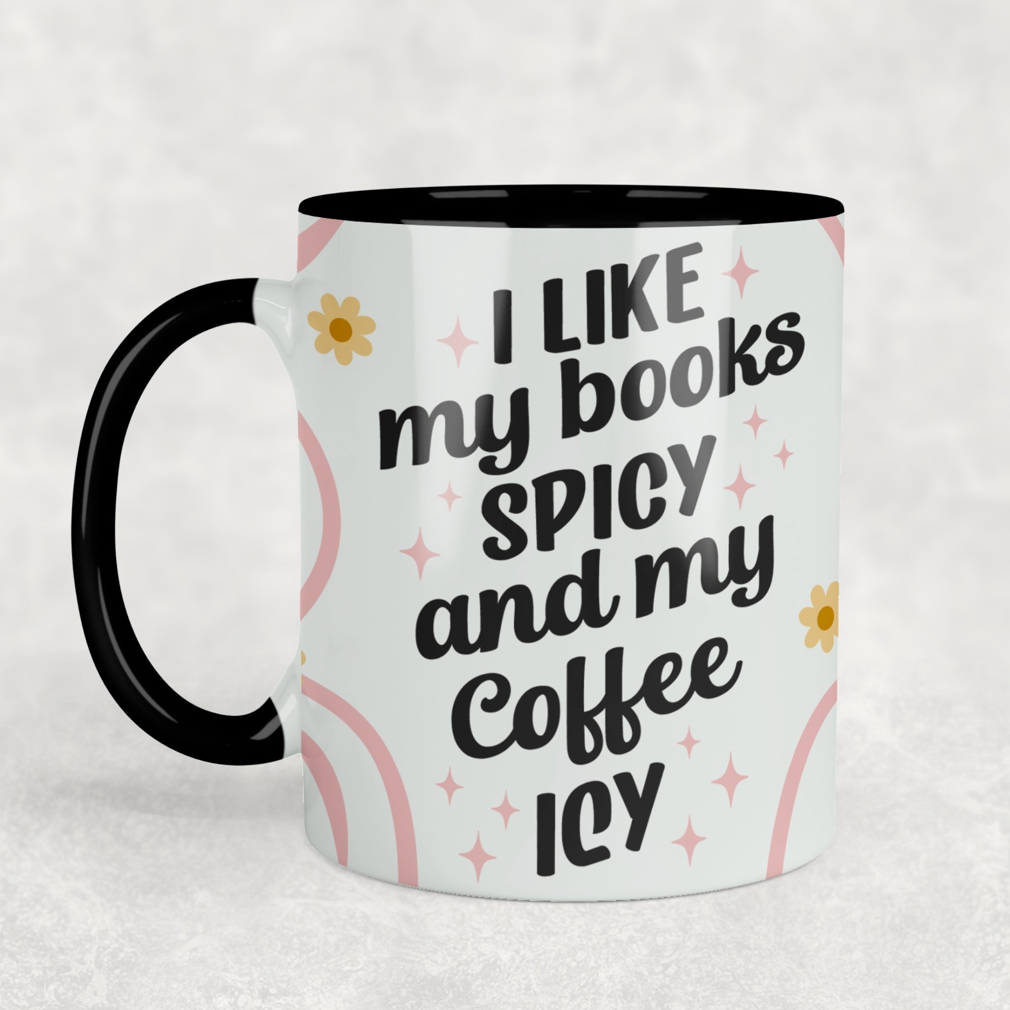 Spicy Books & Icy Coffee Ceramic Mug