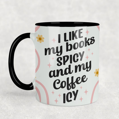 Spicy Books & Icy Coffee Ceramic Mug