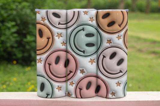 Inflated Smiley Stainless Steel Vacuum Insulated Tumbler