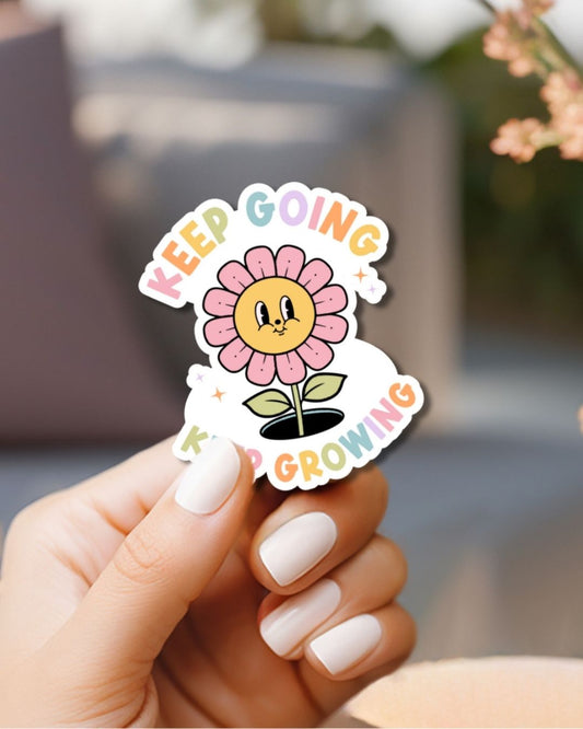 Keep Going Keep Growing Vinyl Waterproof Sticker
