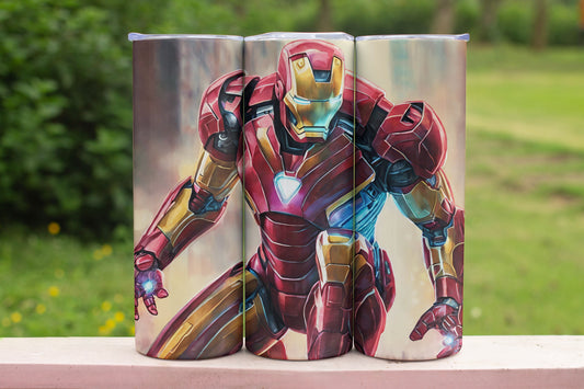 Iron man themed stainless steel tumbler