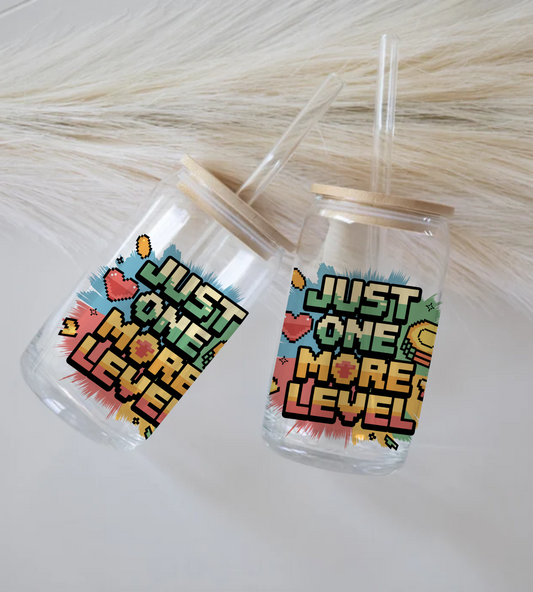 Just One More Level - Glass Tumbler