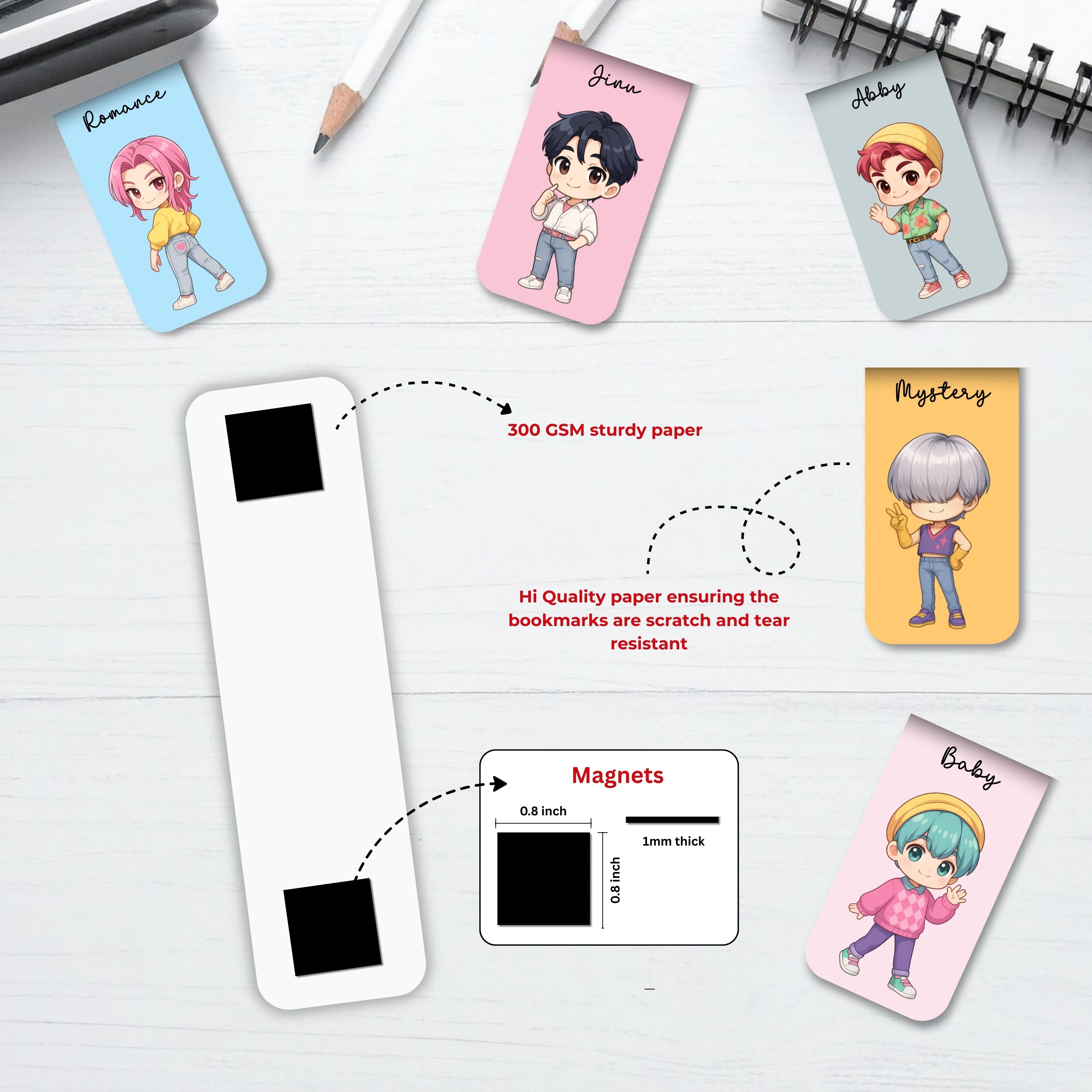 K POP Demon Hunter Magnetic Bookmarks Bundle