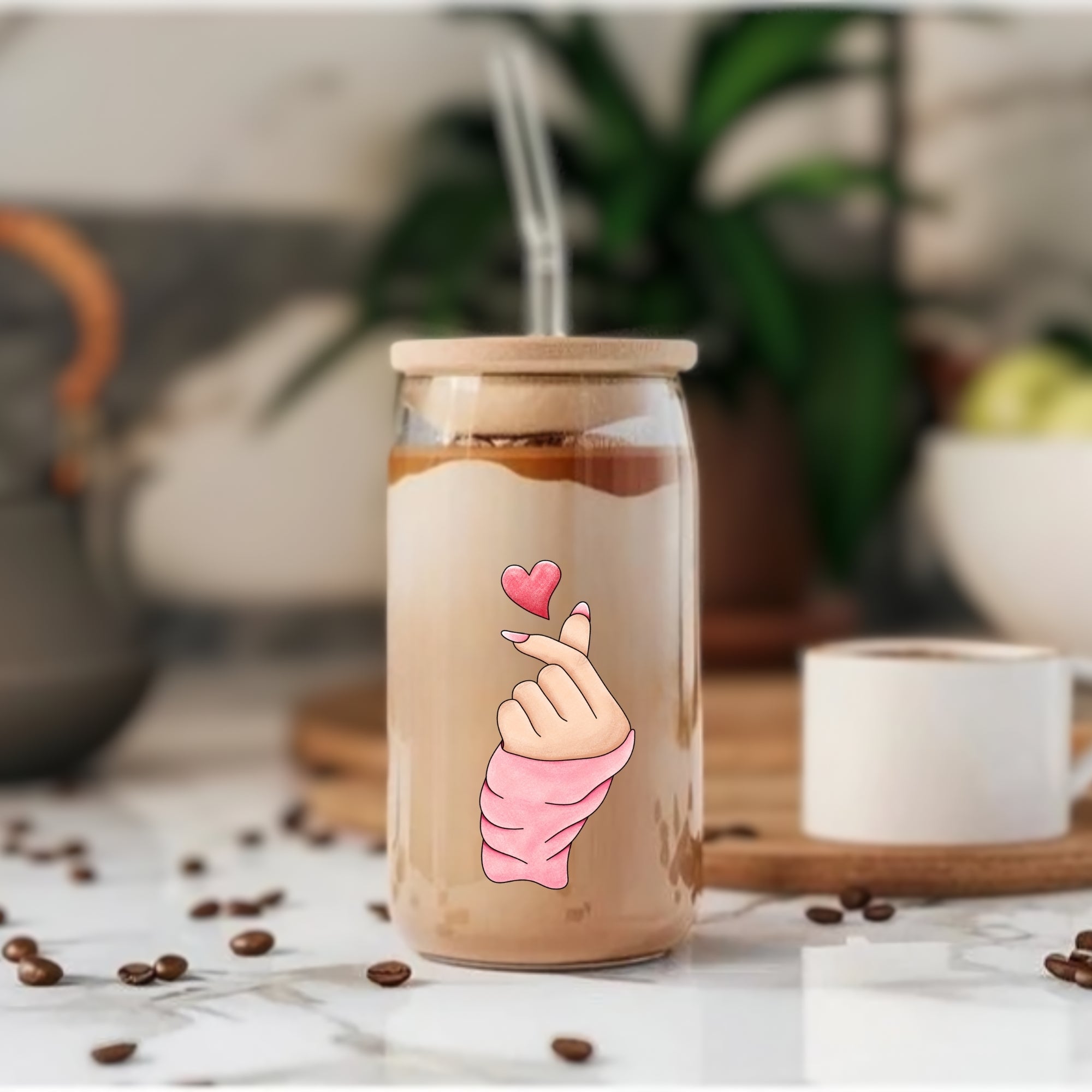 Korean Heart - Glass Tumbler