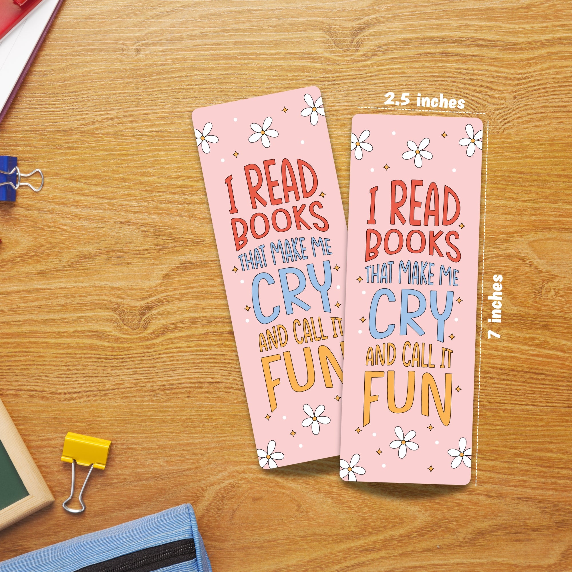I read books that make me cry Laminated Bookmark
