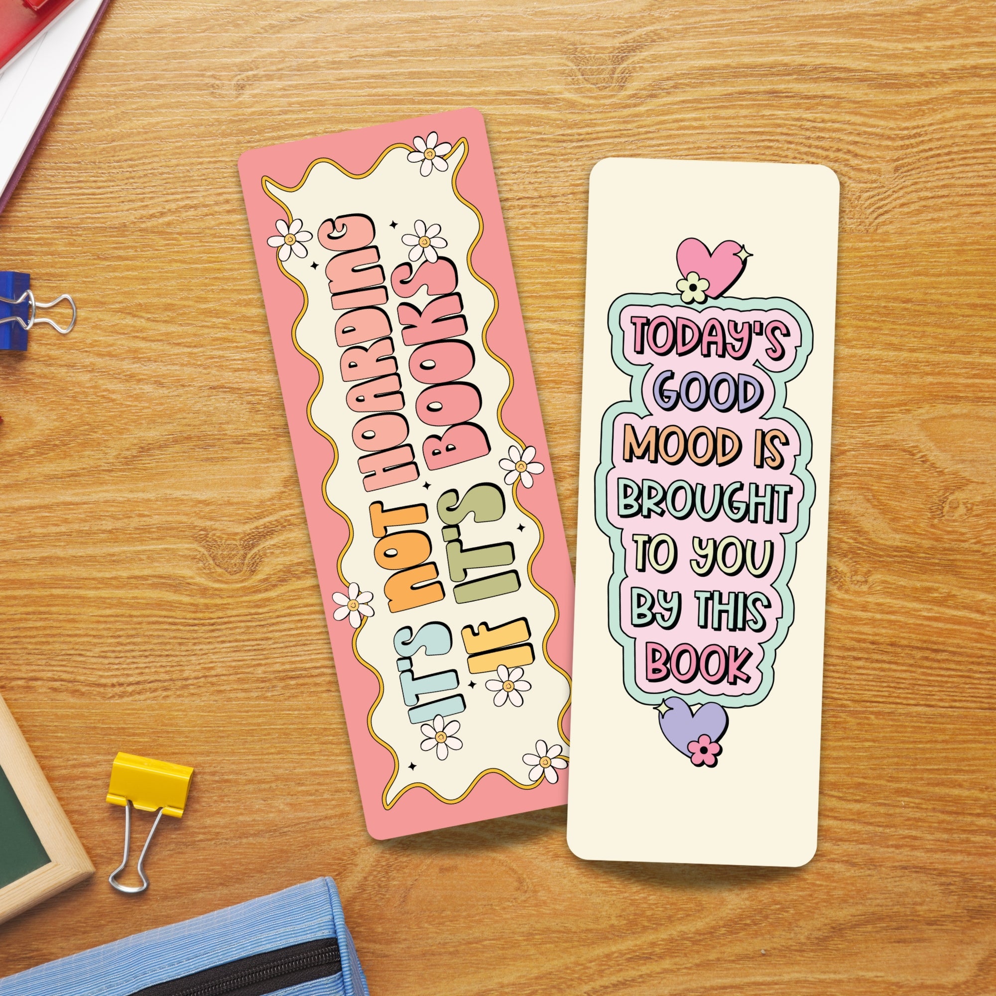 Set of 2 Cute Laminated Bookmark