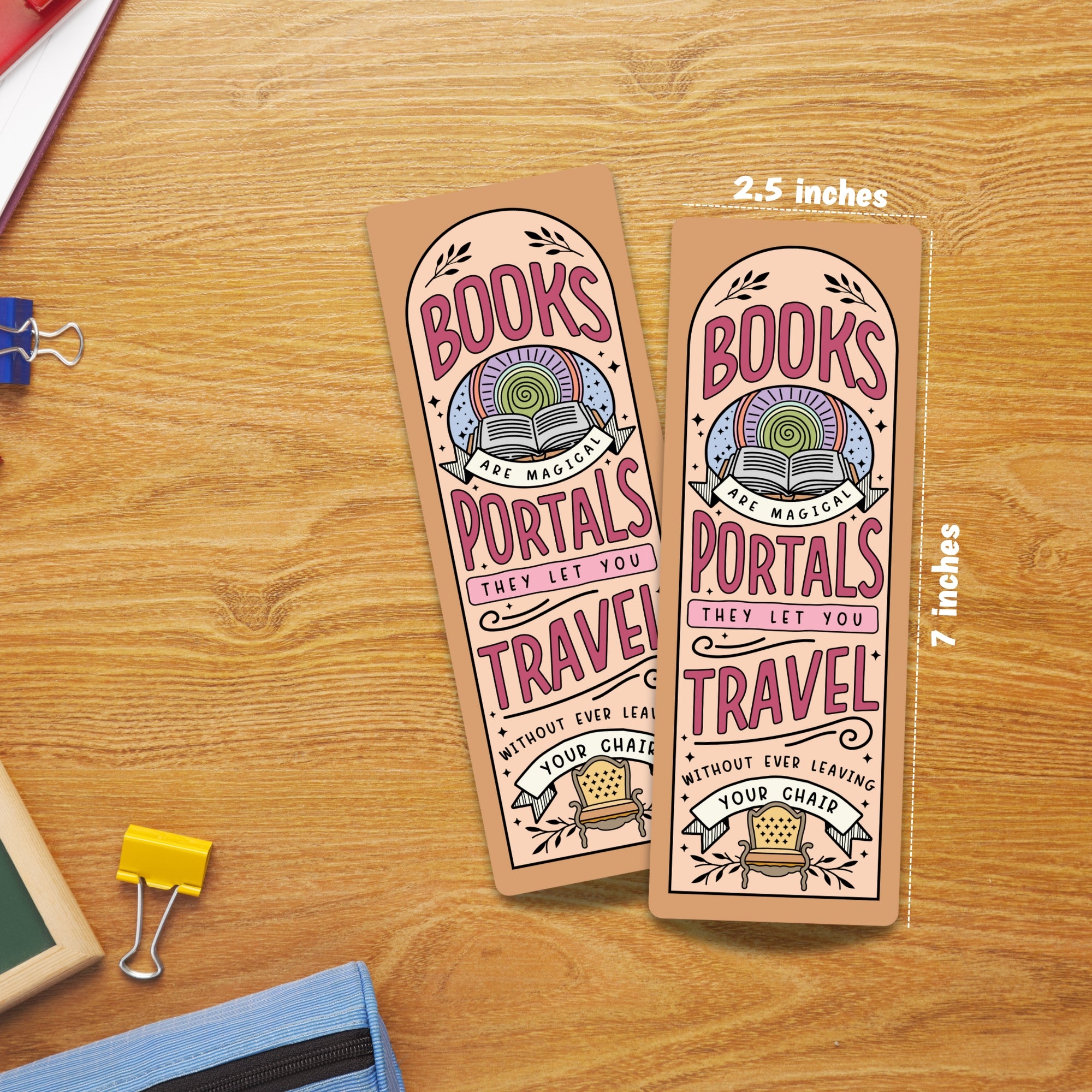Books are the Portals -  Laminated Bookmark
