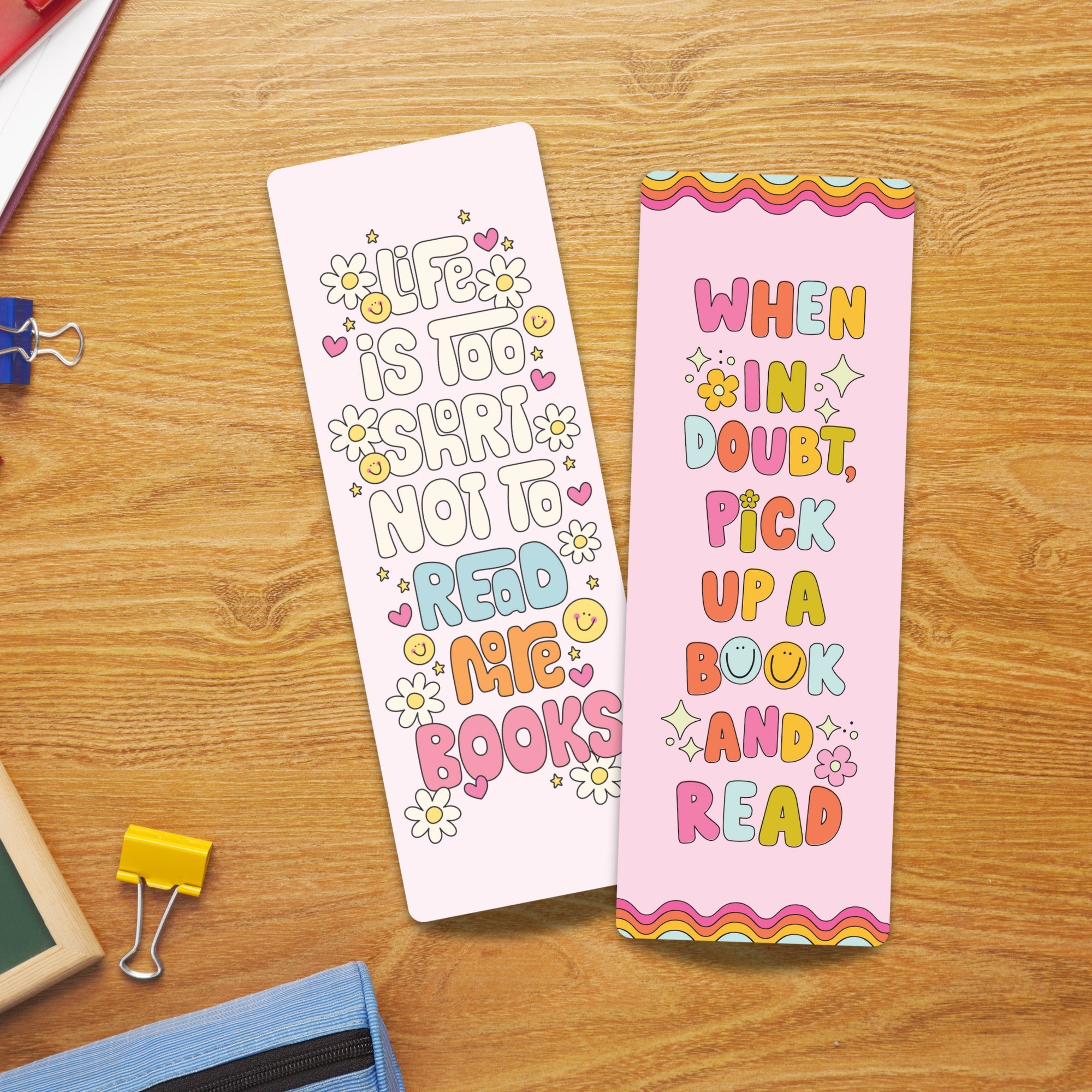 Set of 2 Cute Laminated Bookmark