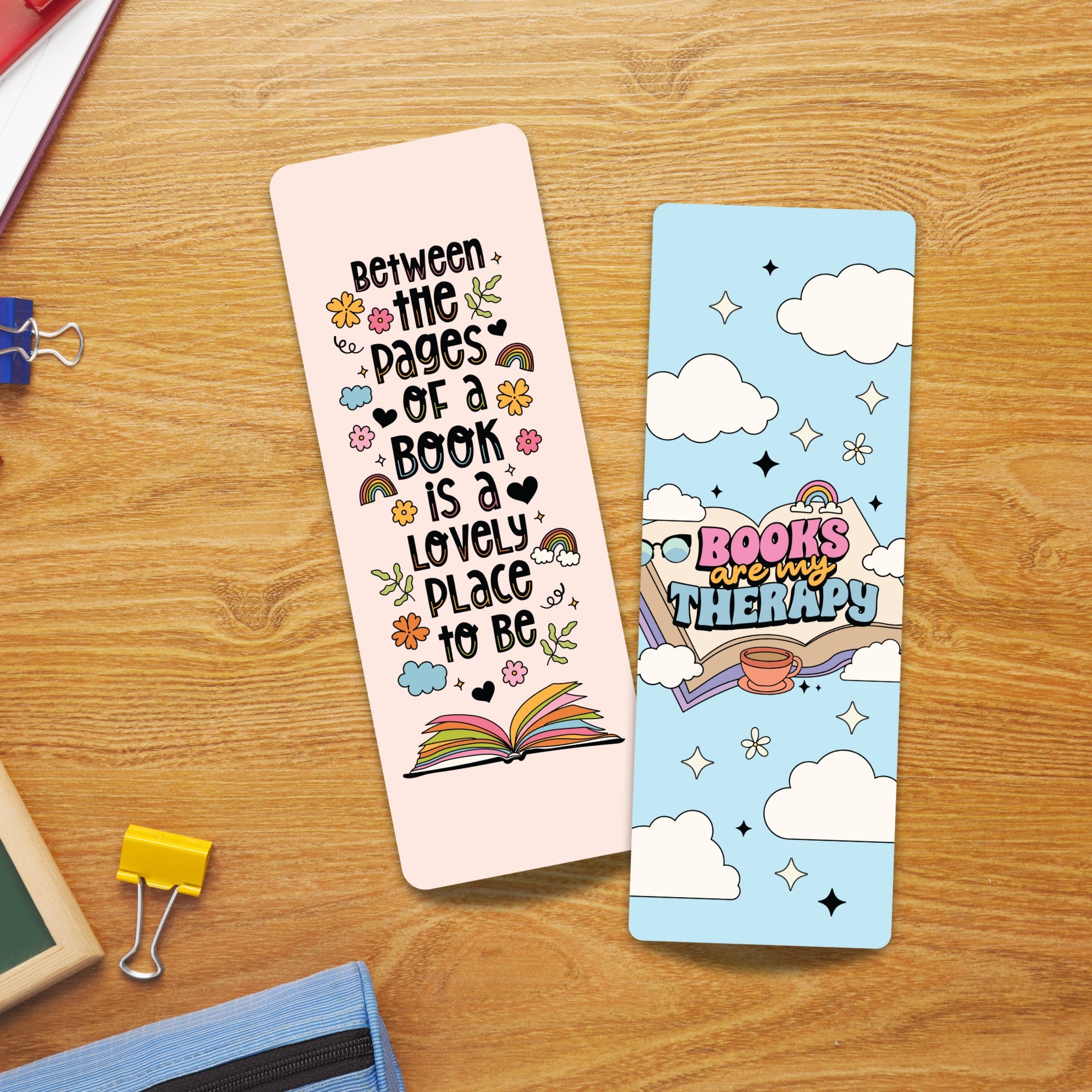 Set of 2 Cute Laminated Bookmark