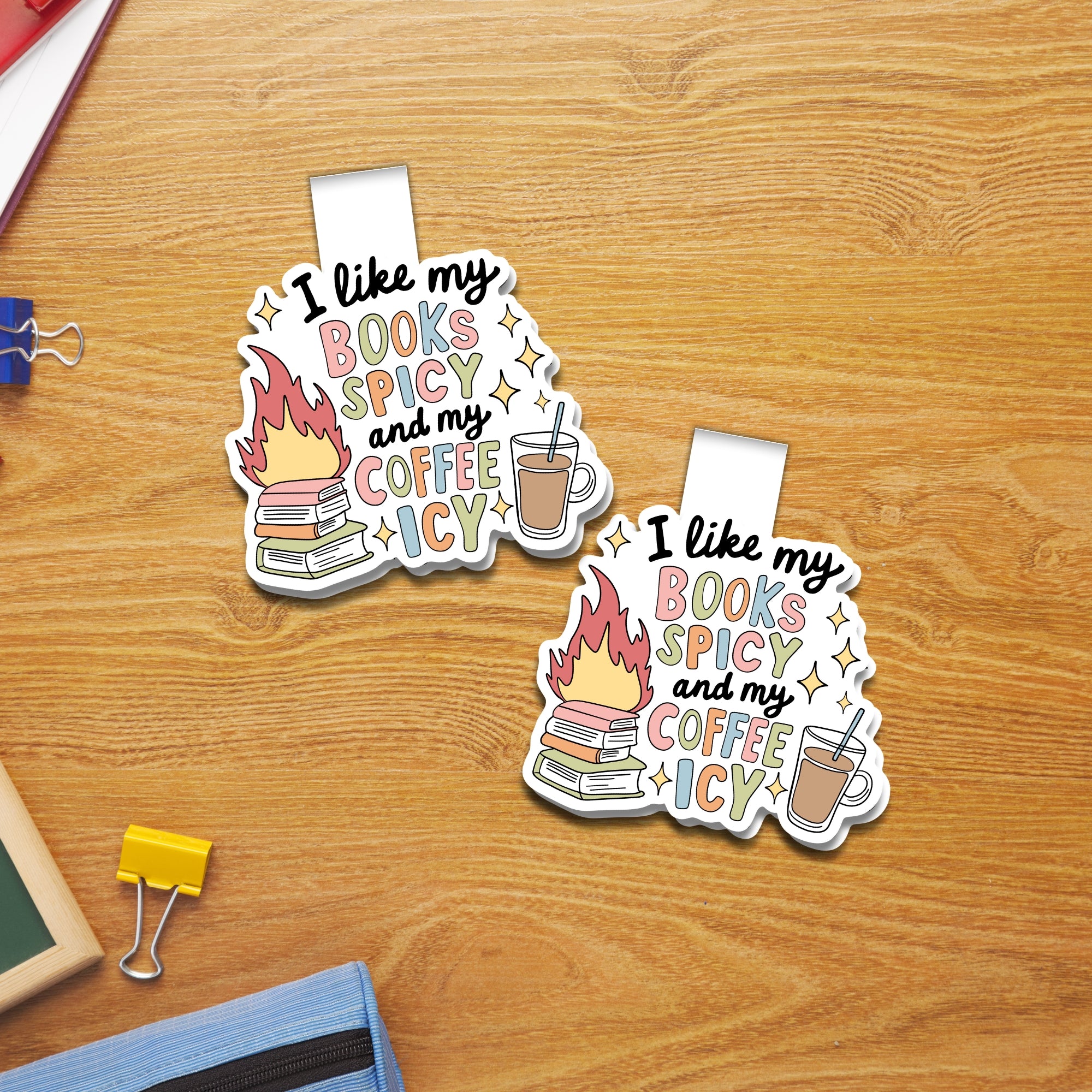 Books Spicy & Coffee Icy Magnetic Bookmark