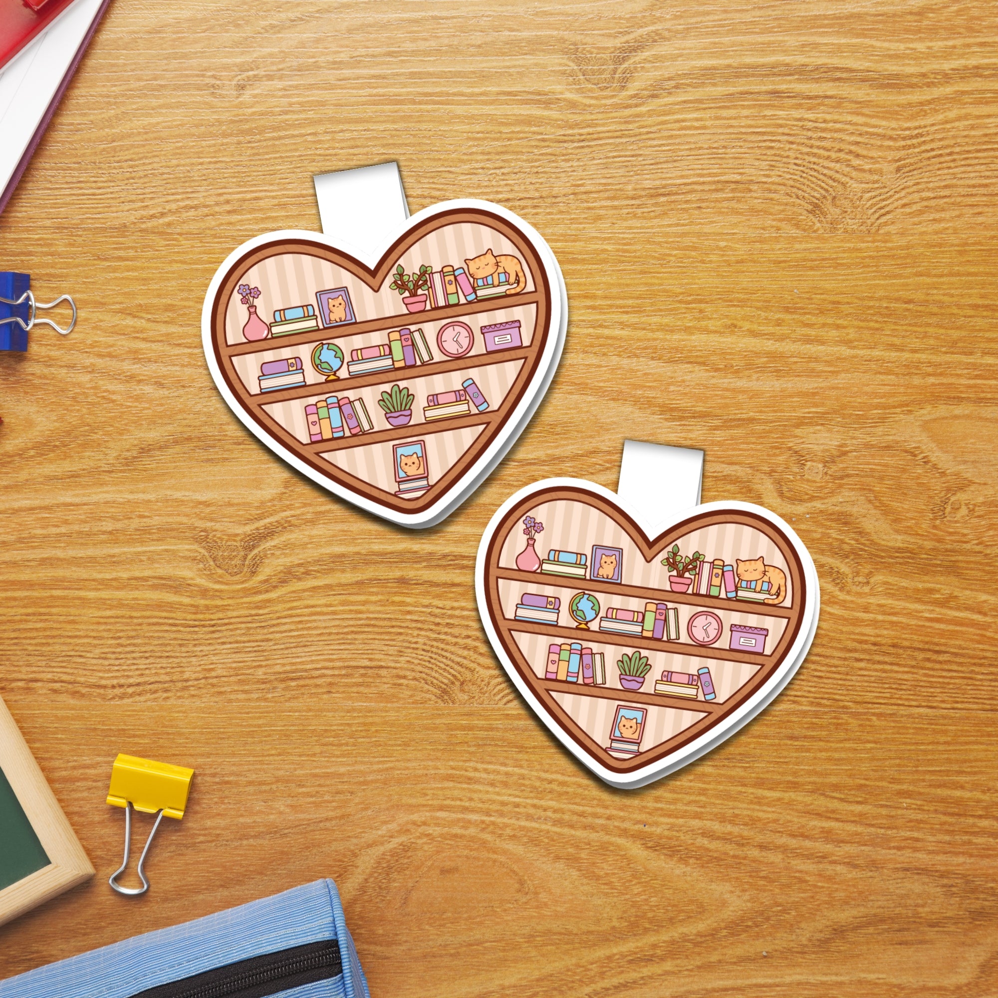 Heart Bookshelf Magnetic Bookmark