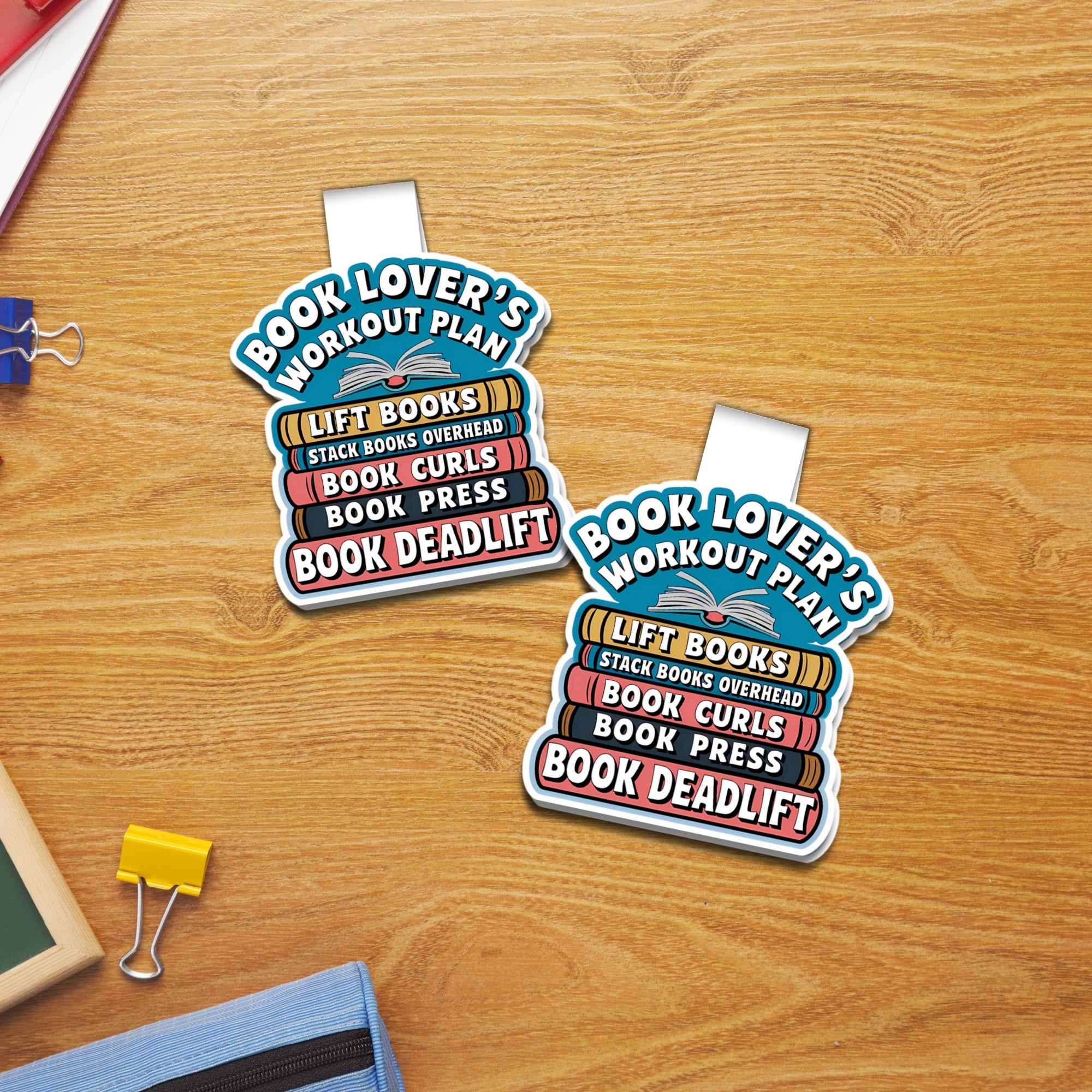 Book Lover's Workout Plan Magnetic Bookmark