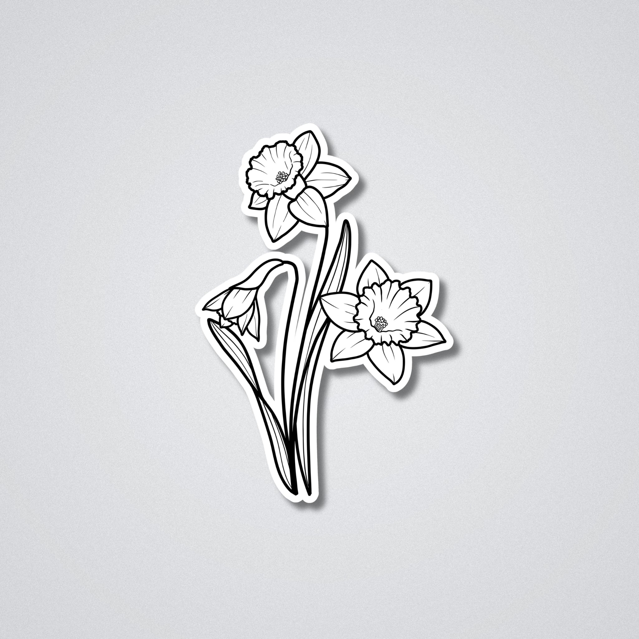 Daffodil - March Birth Month Flower Vinyl Waterproof Sticker