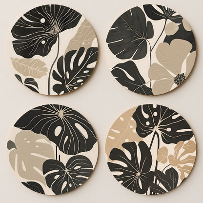 Minimalist Boho MDF Coasters - Set of 4