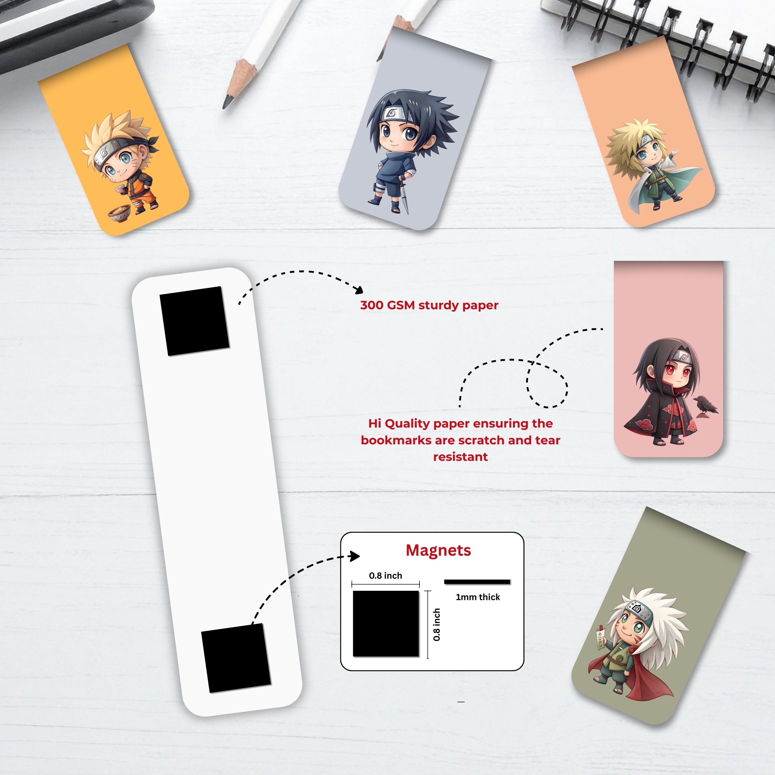 Naruto - 2 Magnetic Bookmarks Bundle