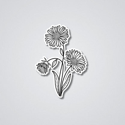 Chrysanthemum - November Birth Month Flower Vinyl Waterproof Sticker