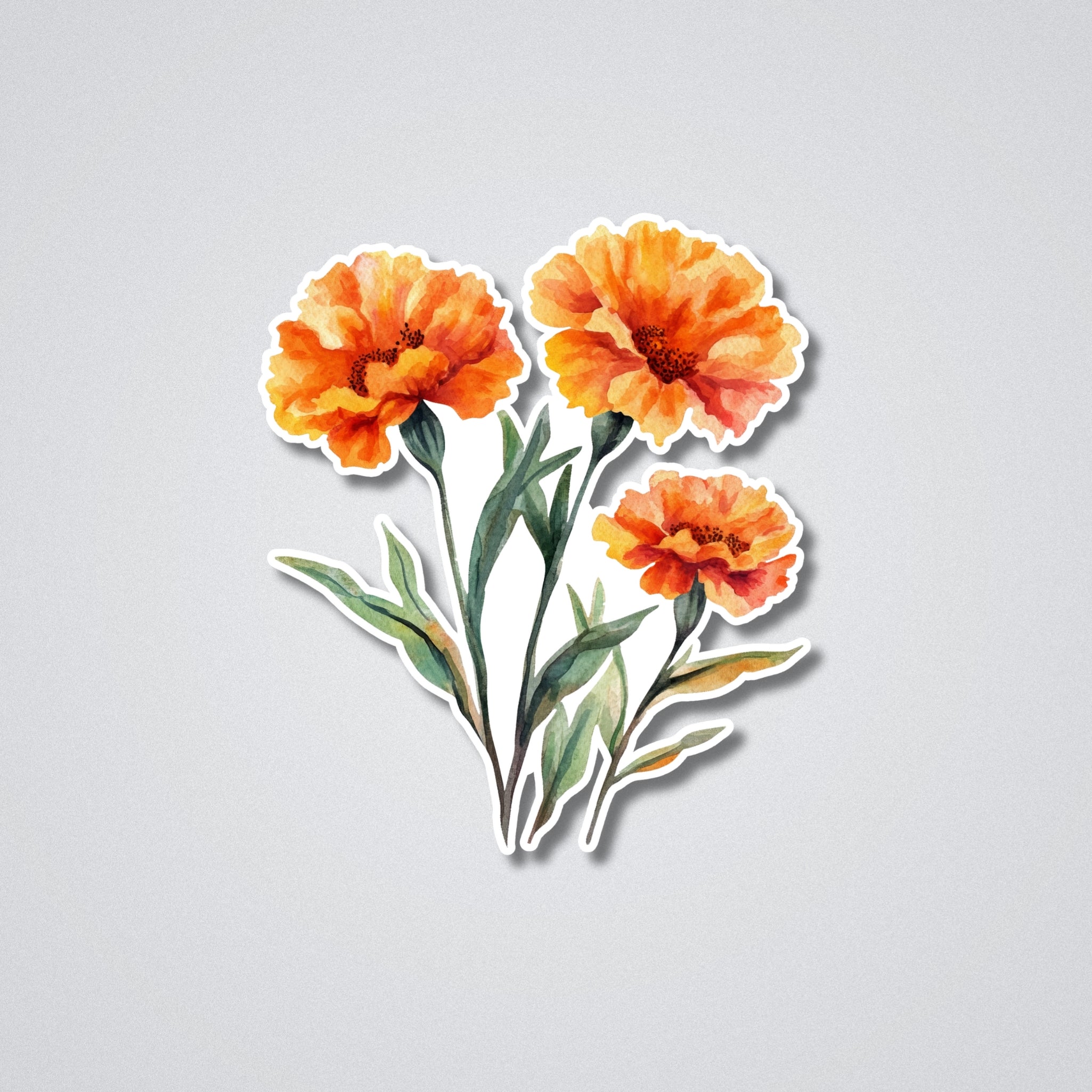 Marigold - October Birth Month Flower Vinyl Waterproof Sticker