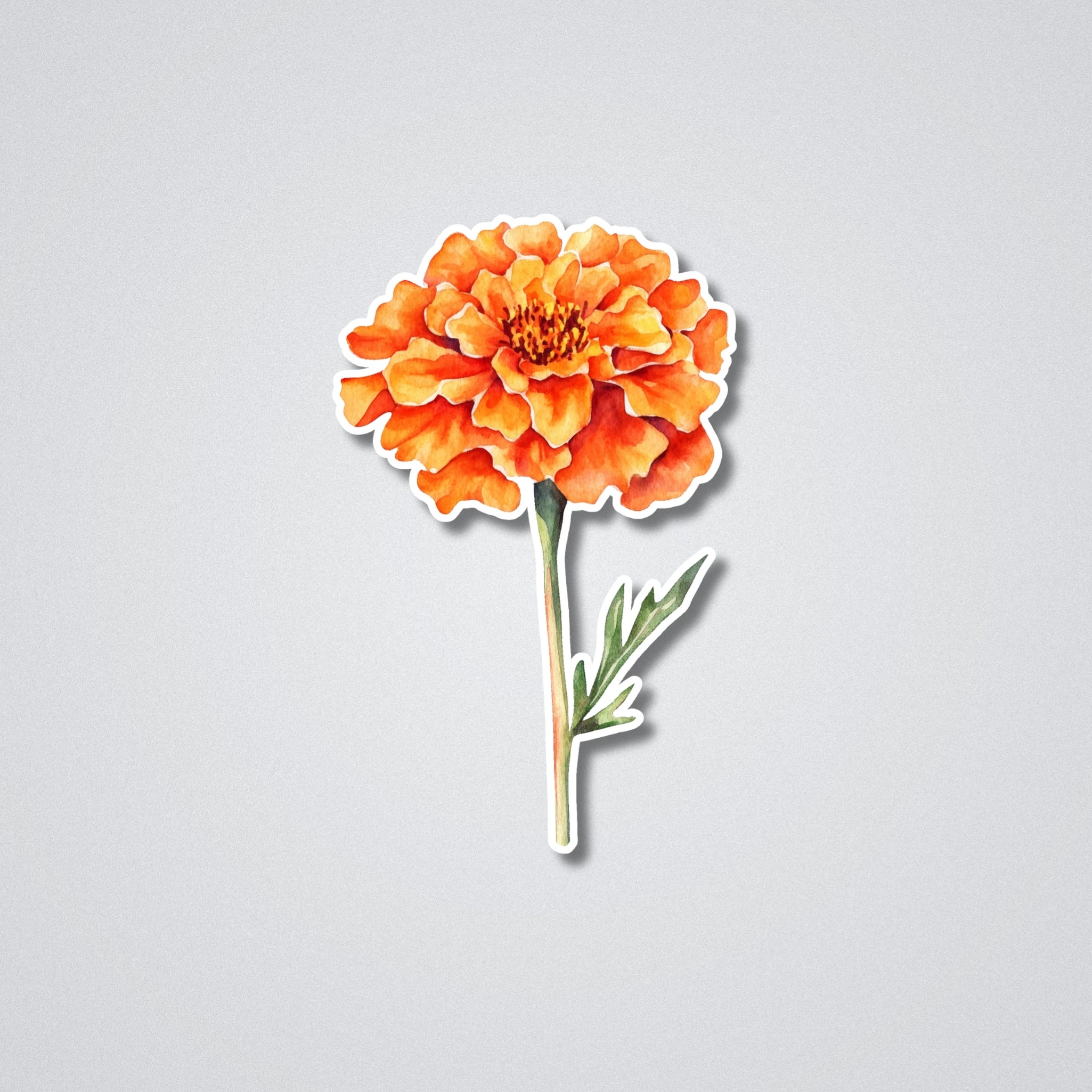 Marigold - October Birth Month Flower Vinyl Waterproof Sticker