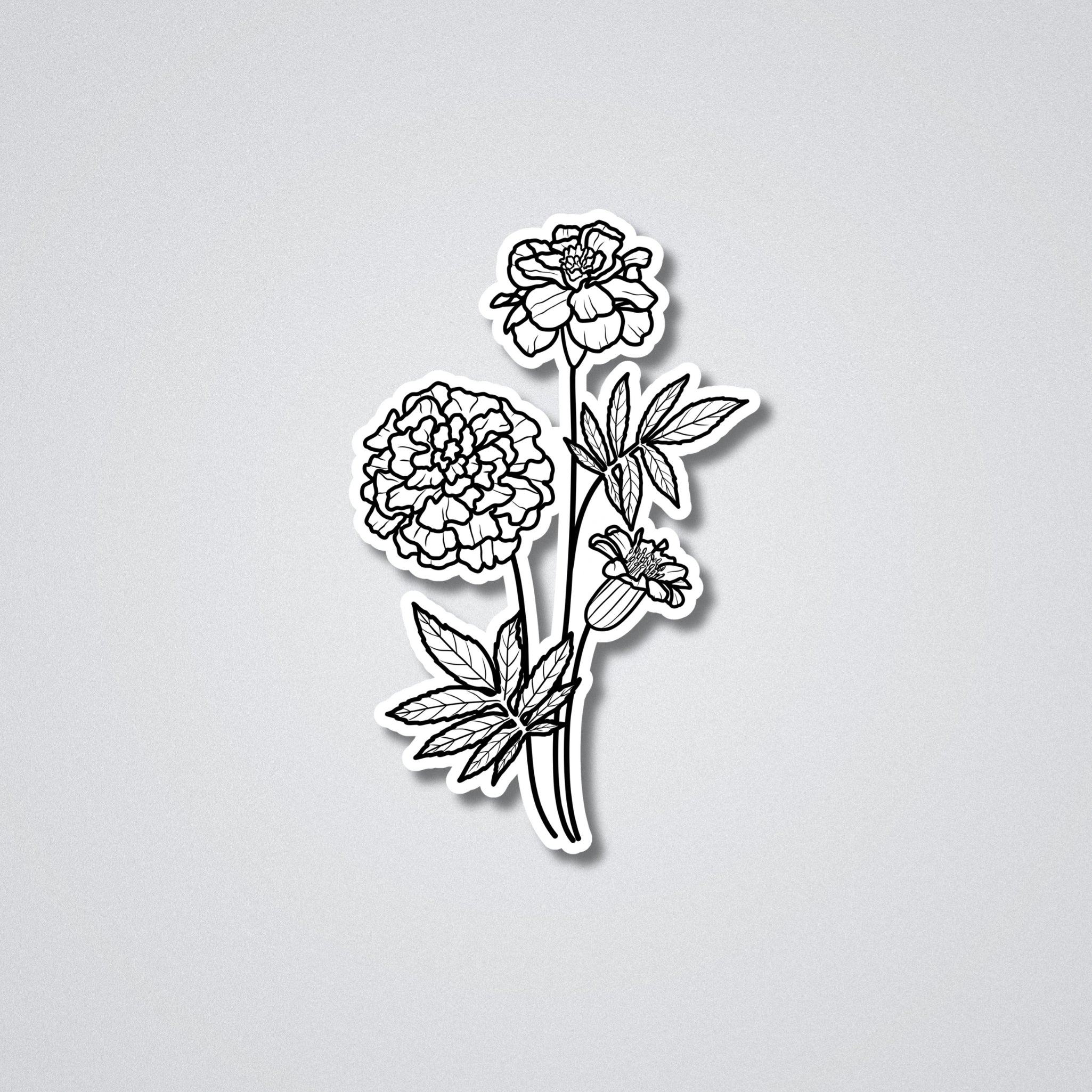 Marigold - October Birth Month Flower Vinyl Waterproof Sticker