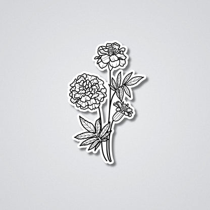 Marigold - October Birth Month Flower Vinyl Waterproof Sticker