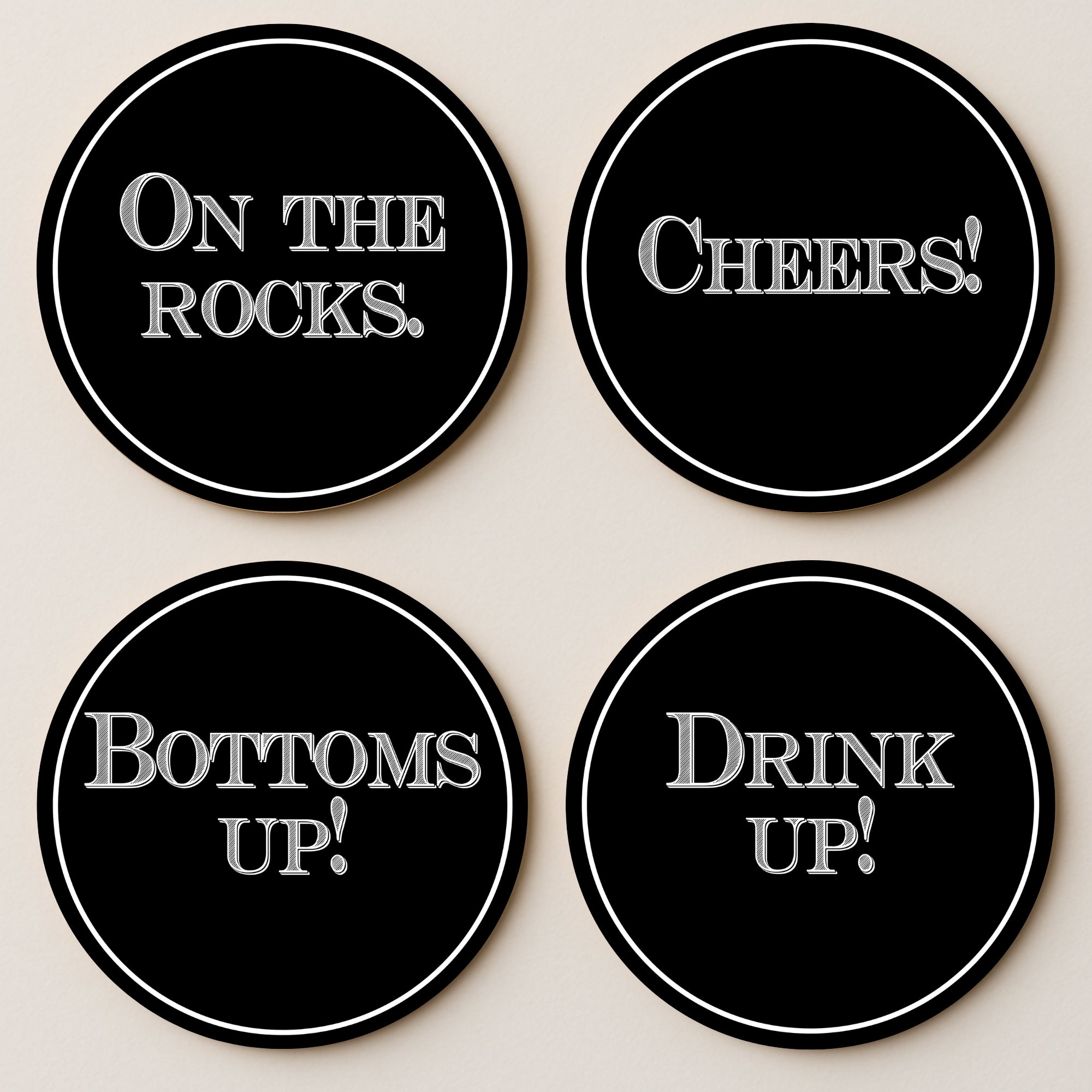 Black & White Party (1)  MDF Coasters - Set Of 4