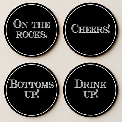 Black & White Party (1)  MDF Coasters - Set Of 4