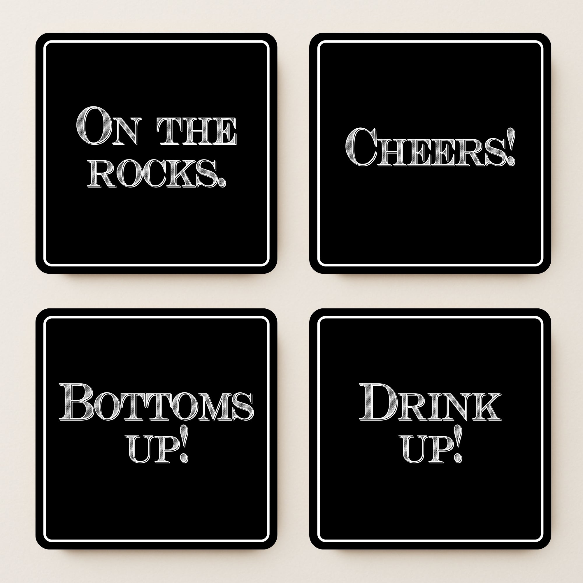Black & White Party (1)  MDF Coasters - Set Of 4