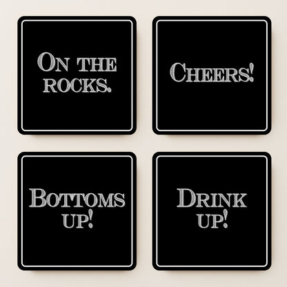 Black & White Party (1)  MDF Coasters - Set Of 4
