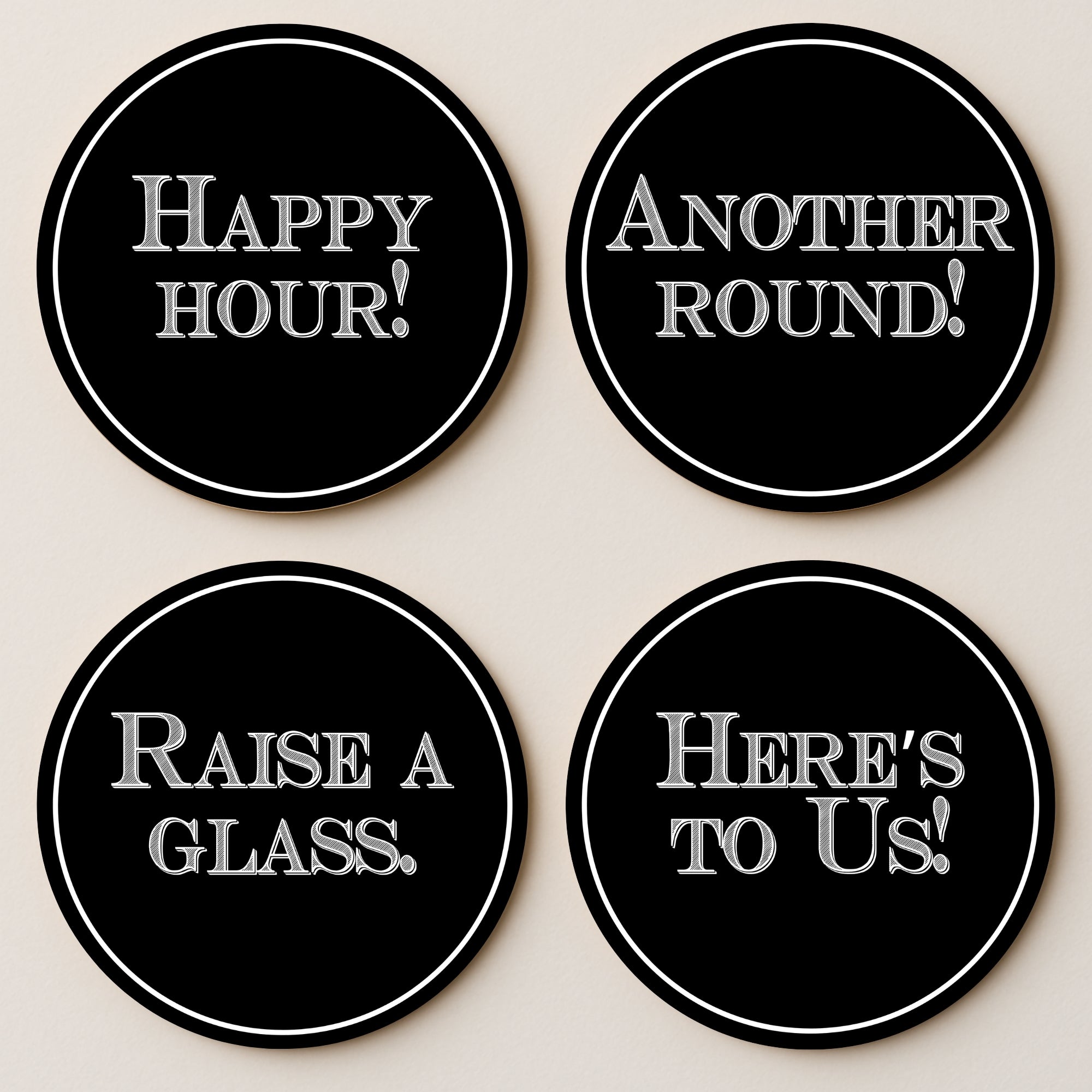 Black & White Party (2)  MDF Coasters - Set Of 4