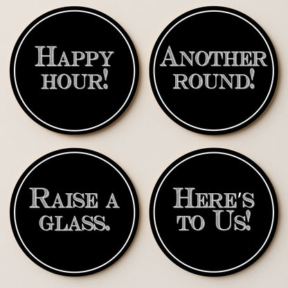 Black & White Party (2)  MDF Coasters - Set Of 4
