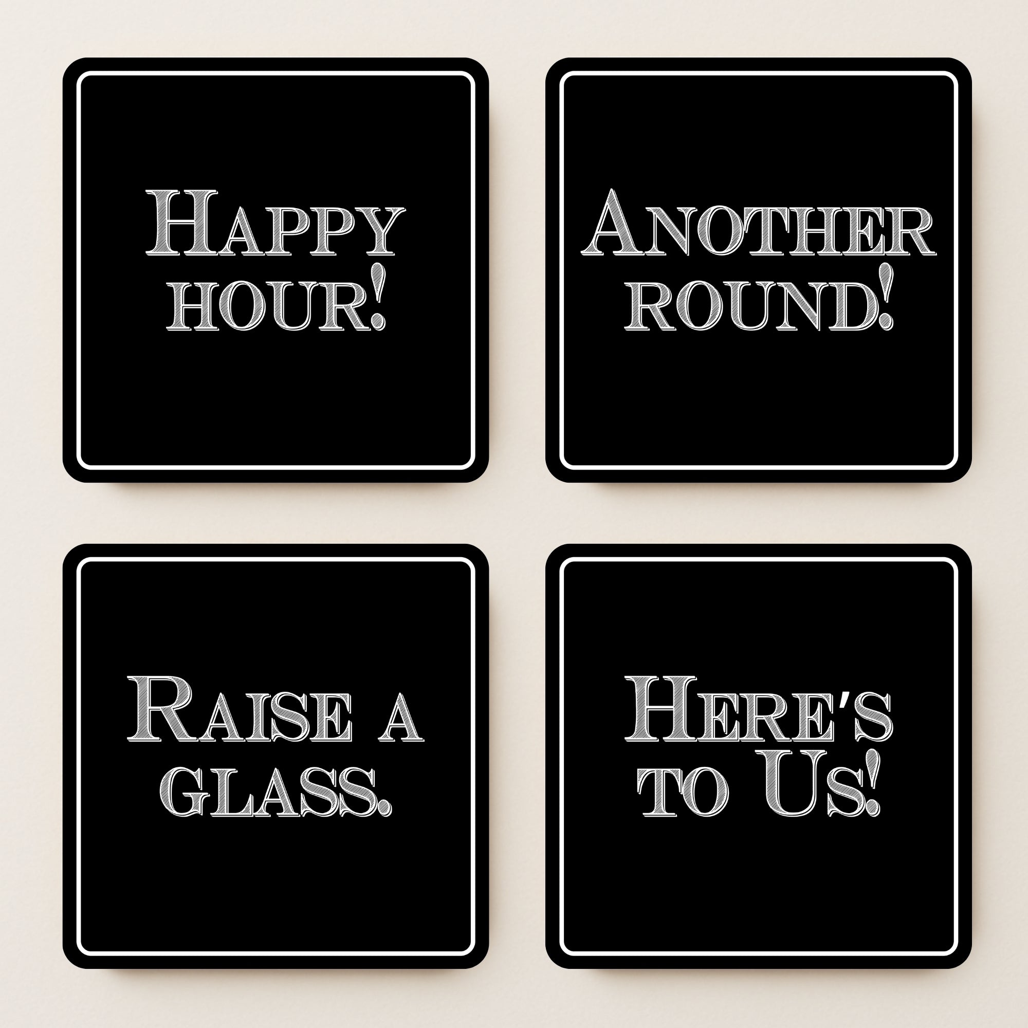 Black & White Party (2)  MDF Coasters - Set Of 4