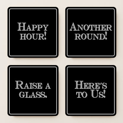 Black & White Party (2)  MDF Coasters - Set Of 4