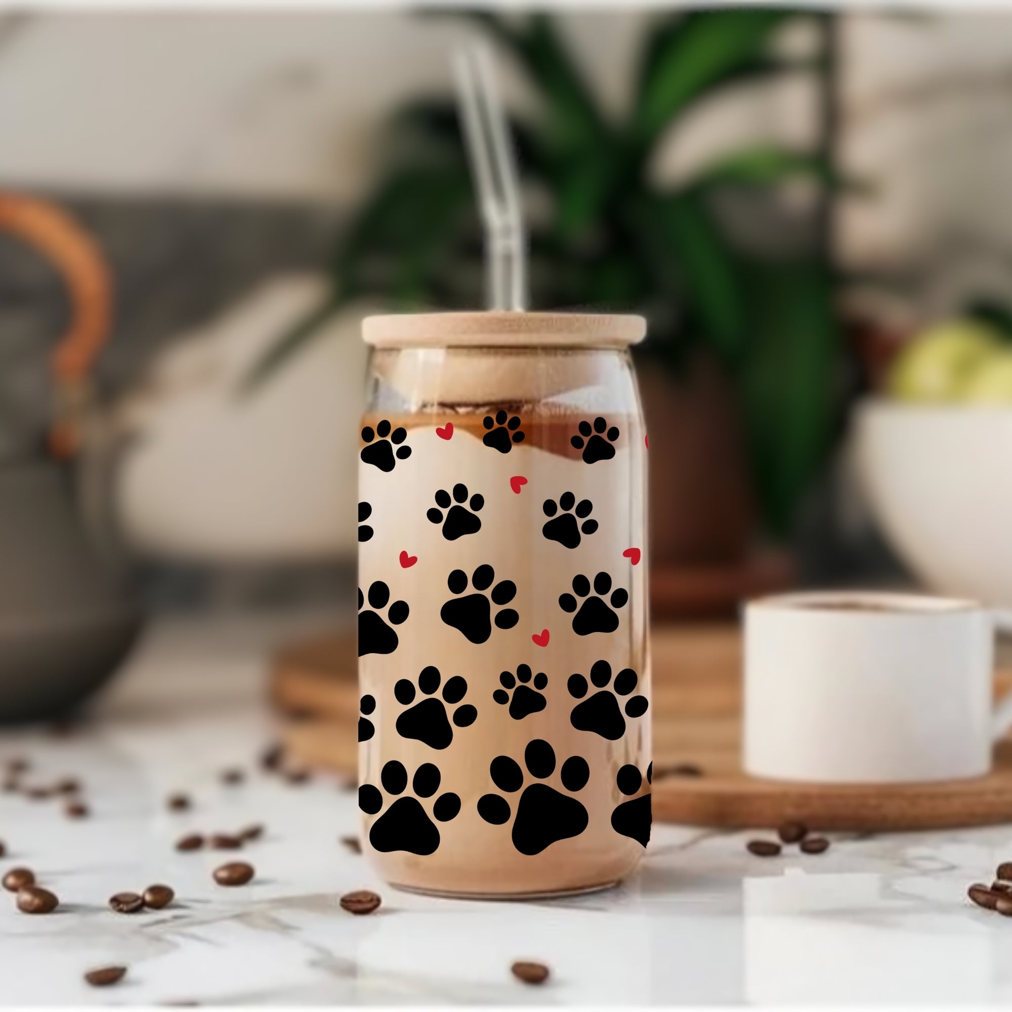 Paws & Hearts - Glass Tumbler