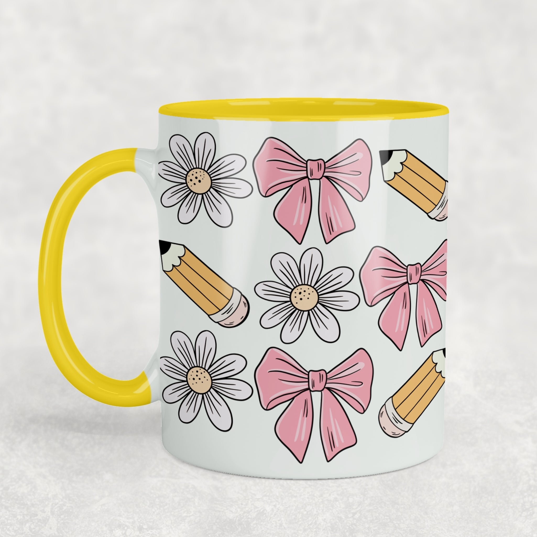 Bows & Pencils Ceramic Mug