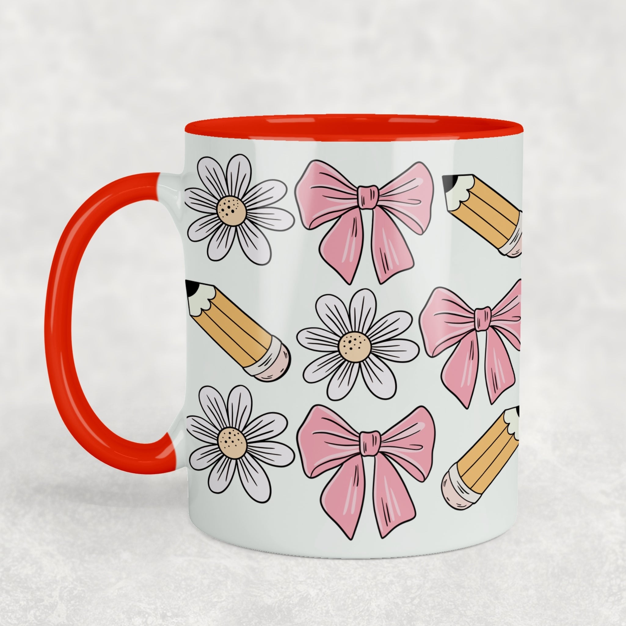 Bows & Pencils Ceramic Mug