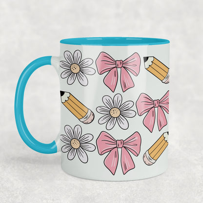Bows & Pencils Ceramic Mug