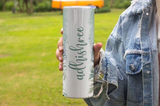 Personalised Eucalyptus Themed Stainless Steel Vacuum Insulated Tumbler 