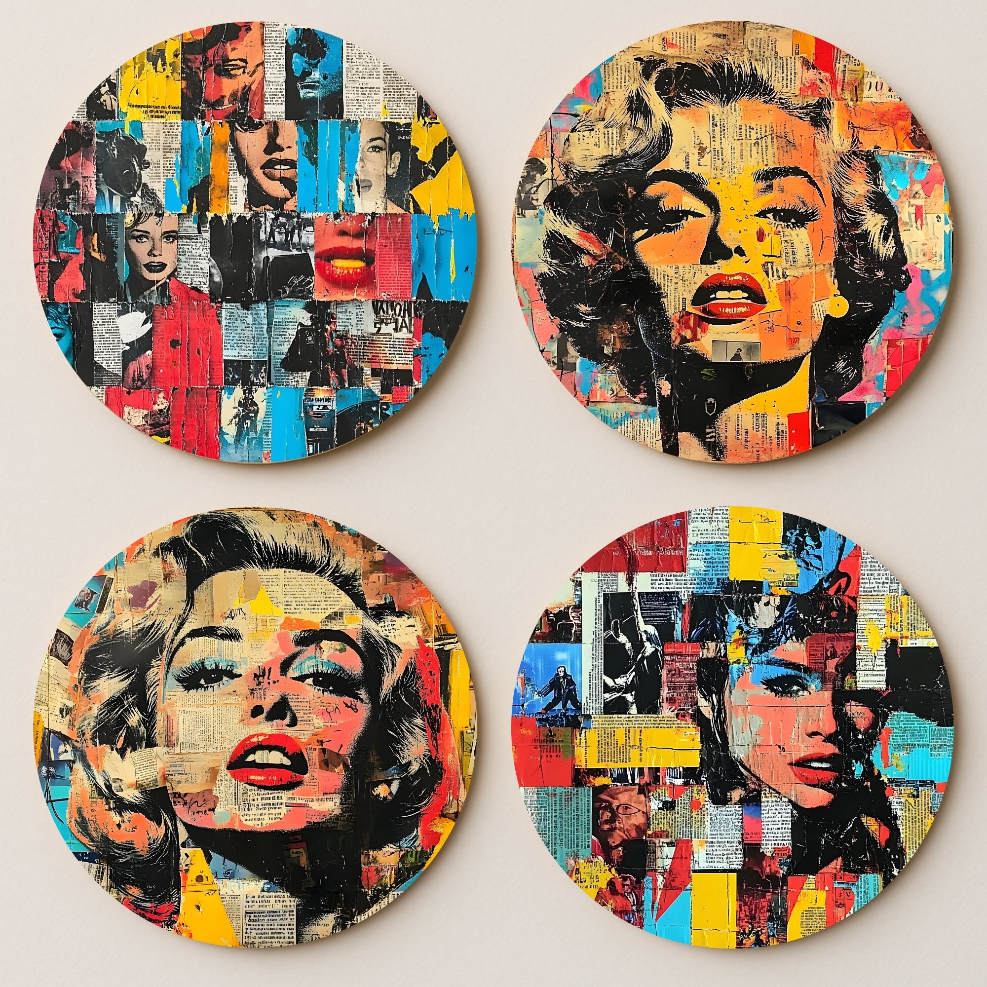 Pop Art Journal MDF Coasters - Set Of 4