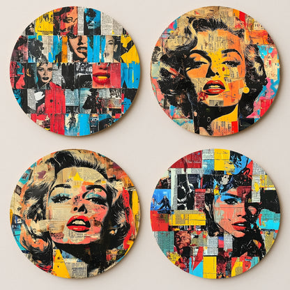 Pop Art Journal MDF Coasters - Set Of 4