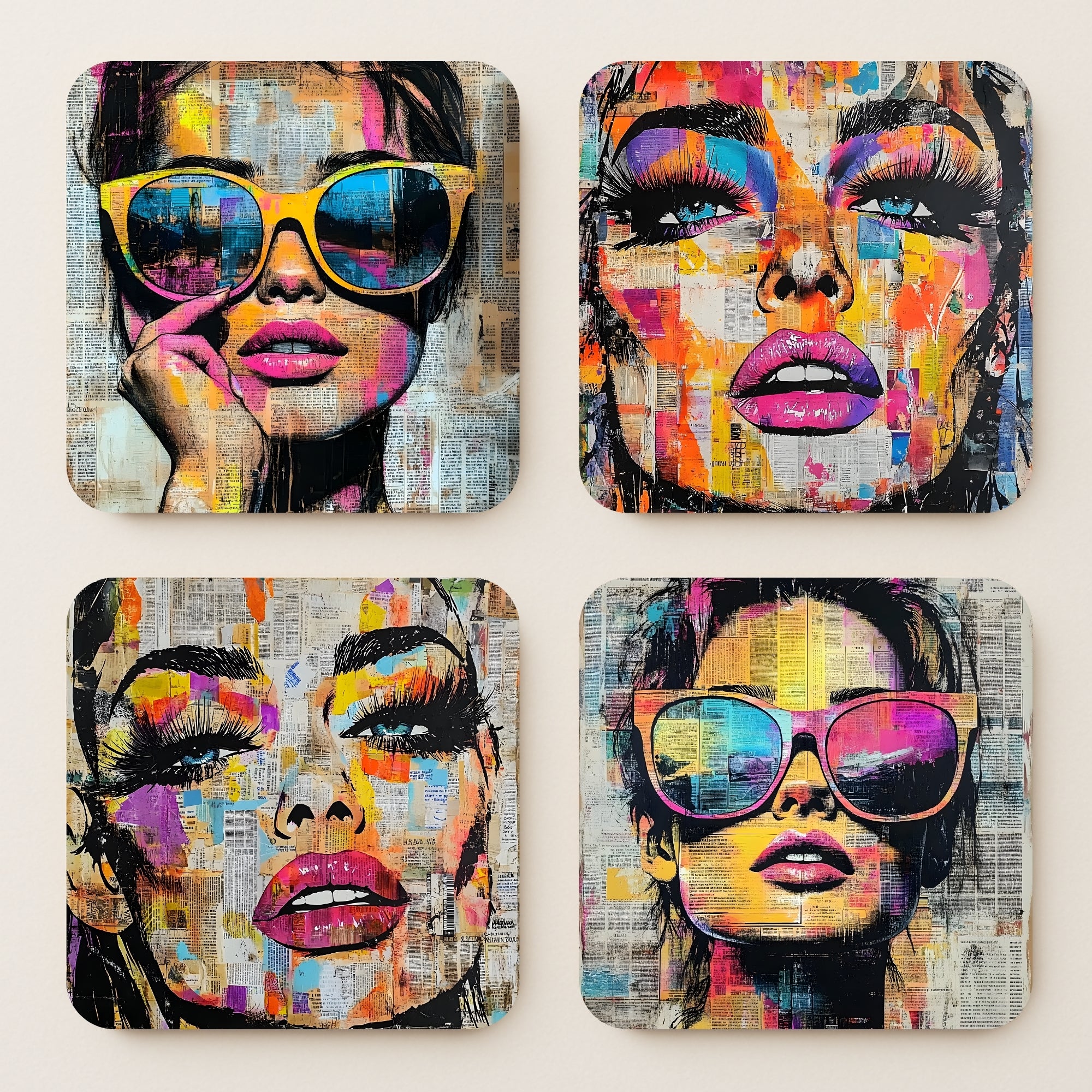 Pop Art Culture MDF Coasters - Set Of 4