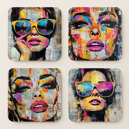Pop Art Culture MDF Coasters - Set Of 4