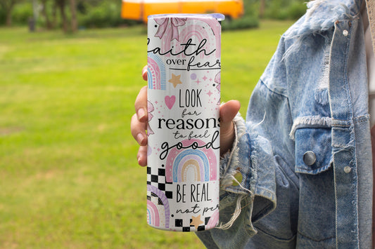 Positive Affirmation Stainless Vacuum Insulated Steel Tumbler 